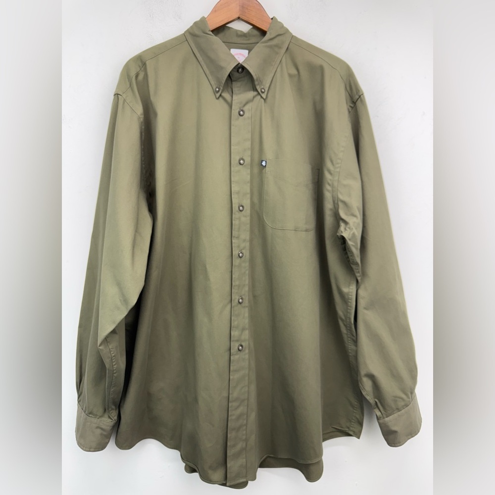 Brooks Brothers 346 size XL Men’s Green Button Down Long Sleeve Shirt